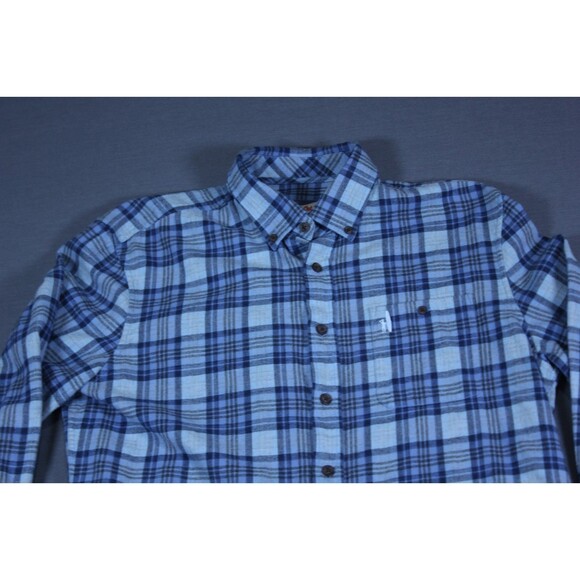 Johnnie-O Hangin Out Shirt Mens Large Blue Plaid Button Down Flannel Sz M - Picture 2 of 10